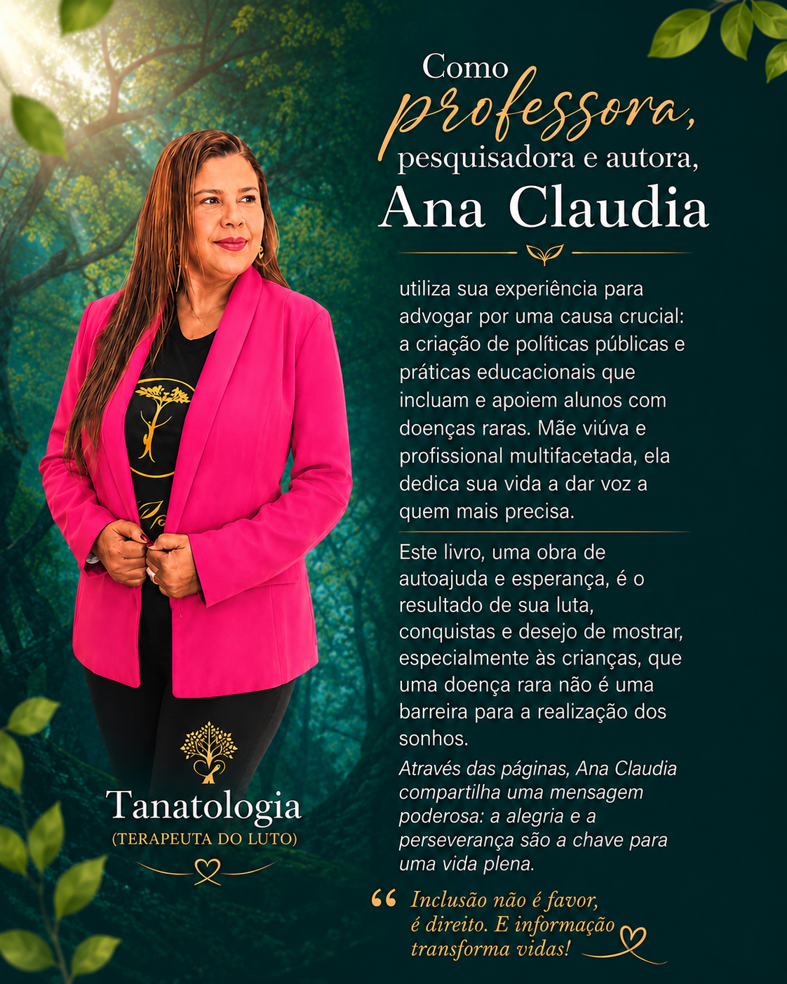 Ana Claudia — professora, pesquisadora, autora e terapeuta do luto (Tanatologia)